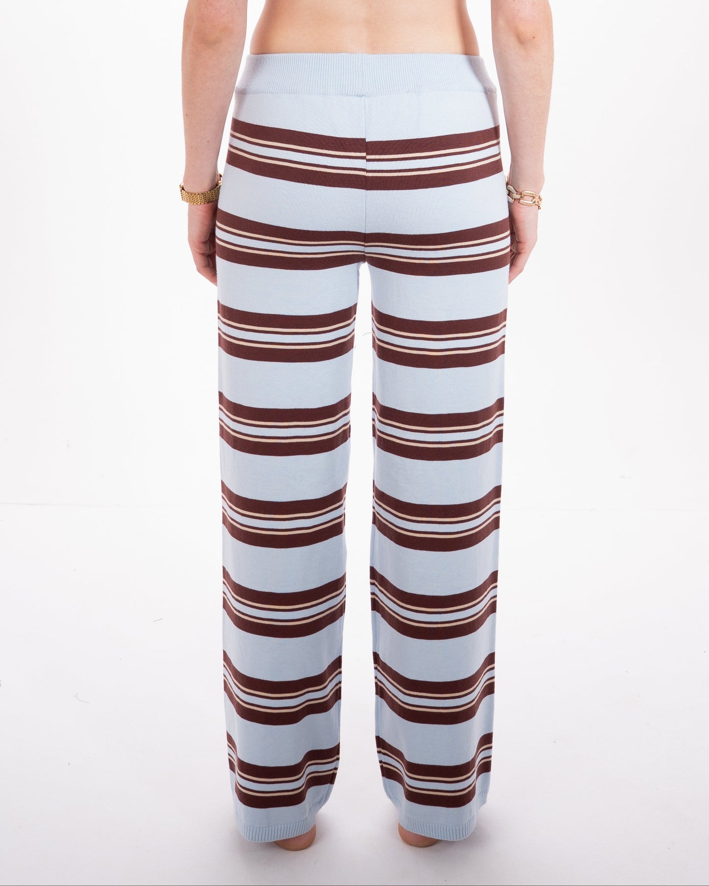 Striped Knit Pants in Blue