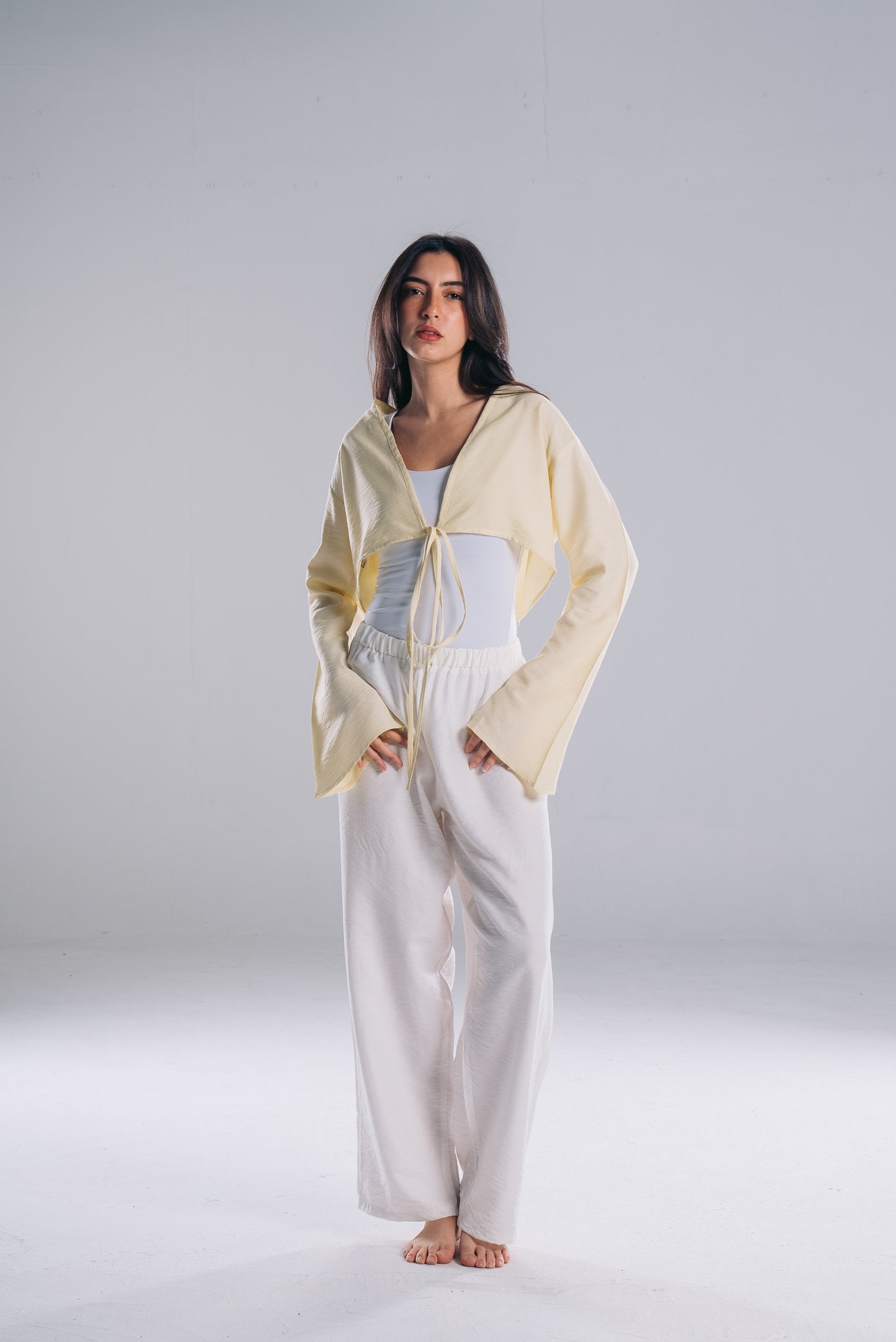 Linen Wrap-Top in Yellow