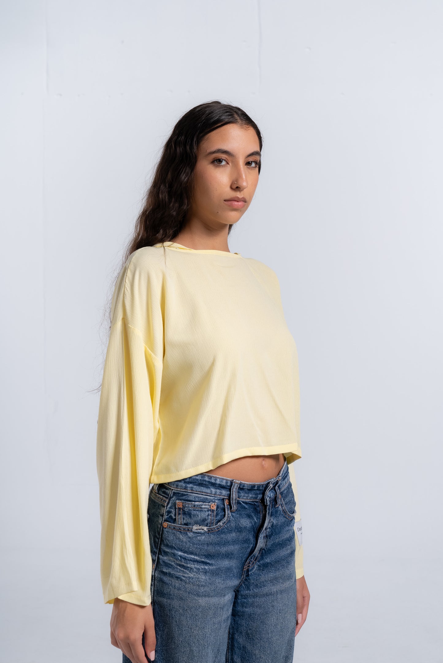 Cropped Yellow top with Hood