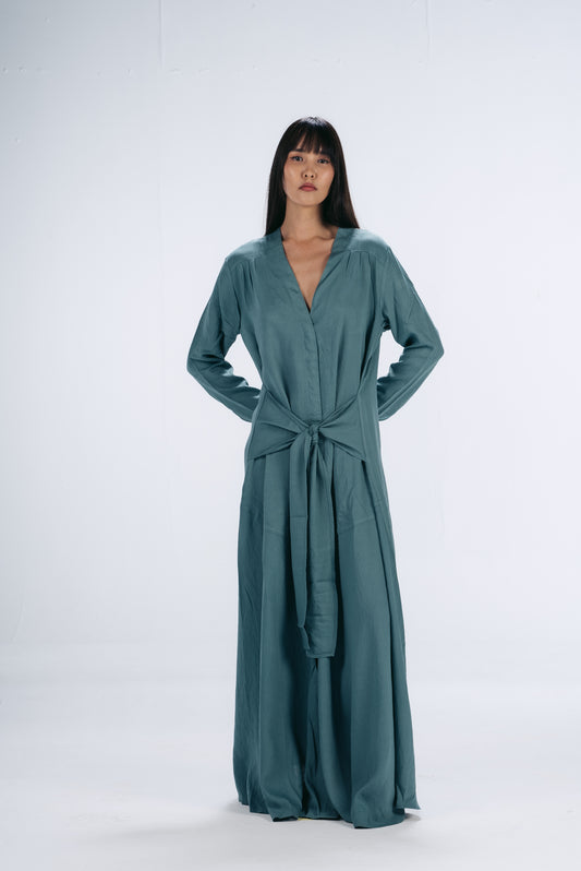 Wrap Dress in Teal Green