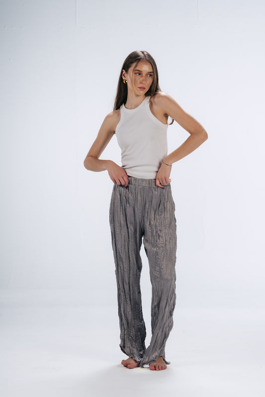 Pleated Pants in Grey