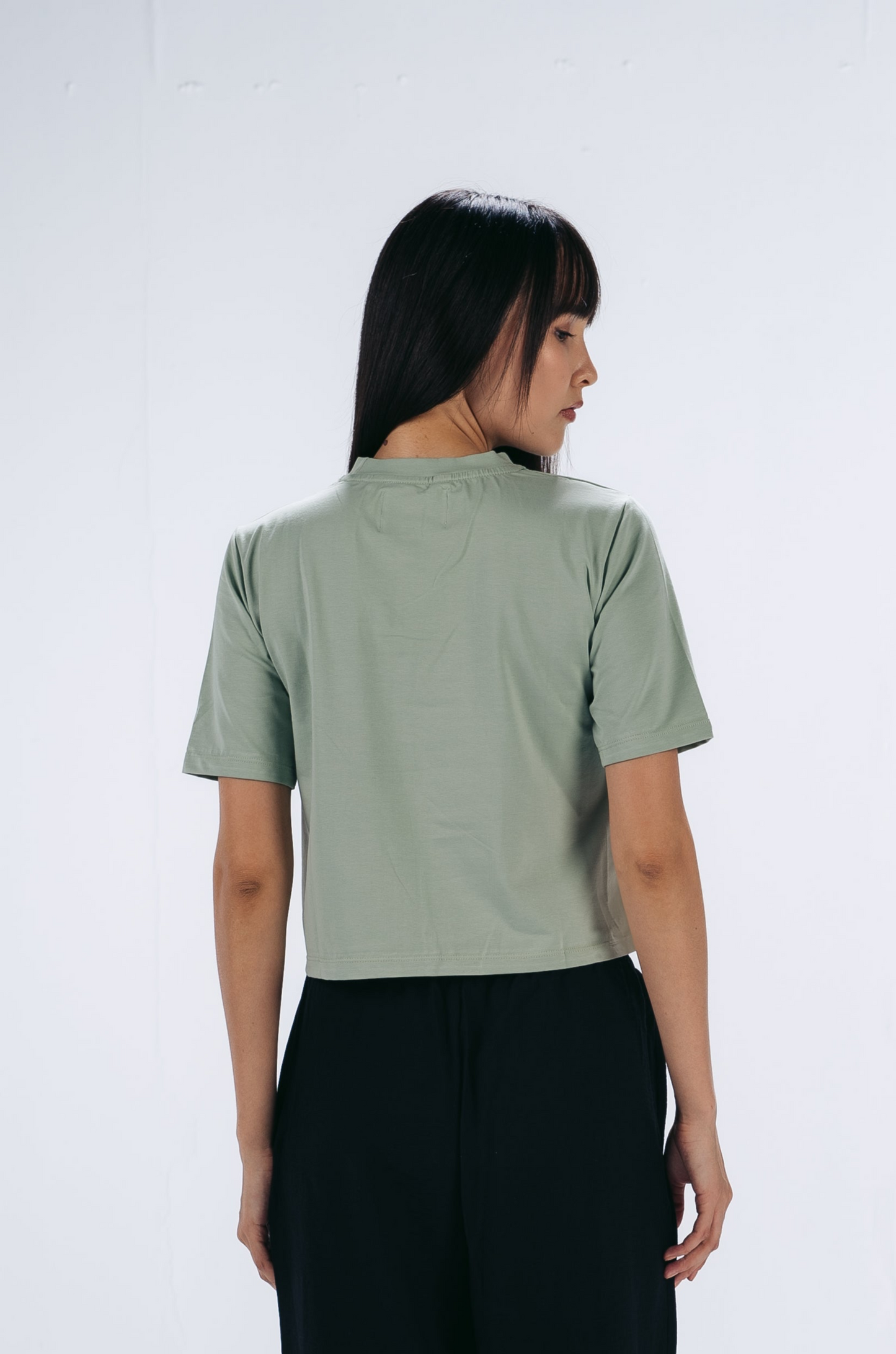 je t'aime Papa Cropped T-shirt in Sage Green