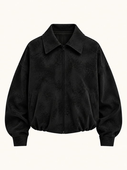 The Zip Leather Jacket in Black