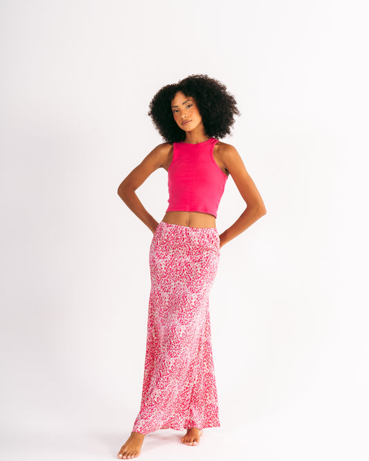 Printed Chiffon Maxi Skirt