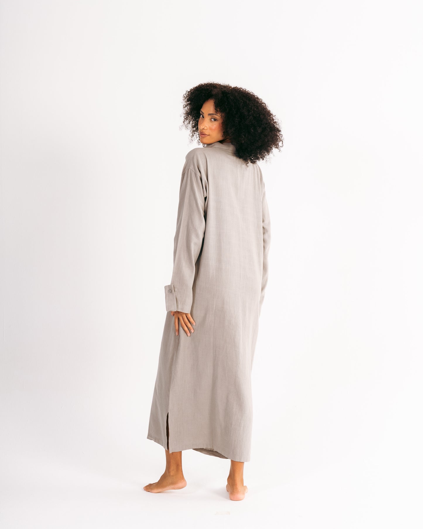 Midi Shirt Dress in Grey