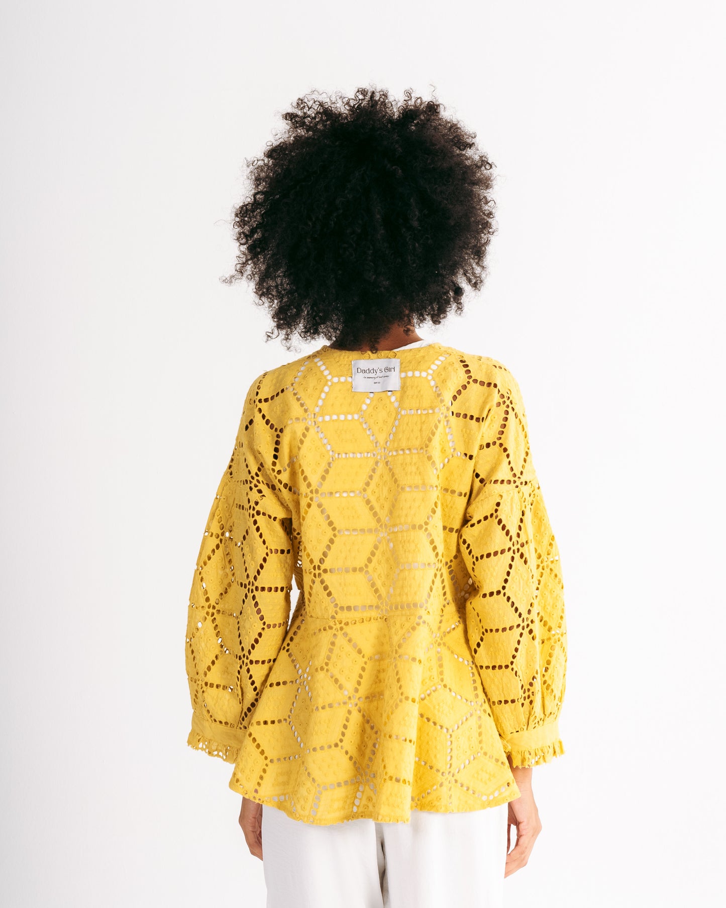 Embroidered Blouse in Mustard