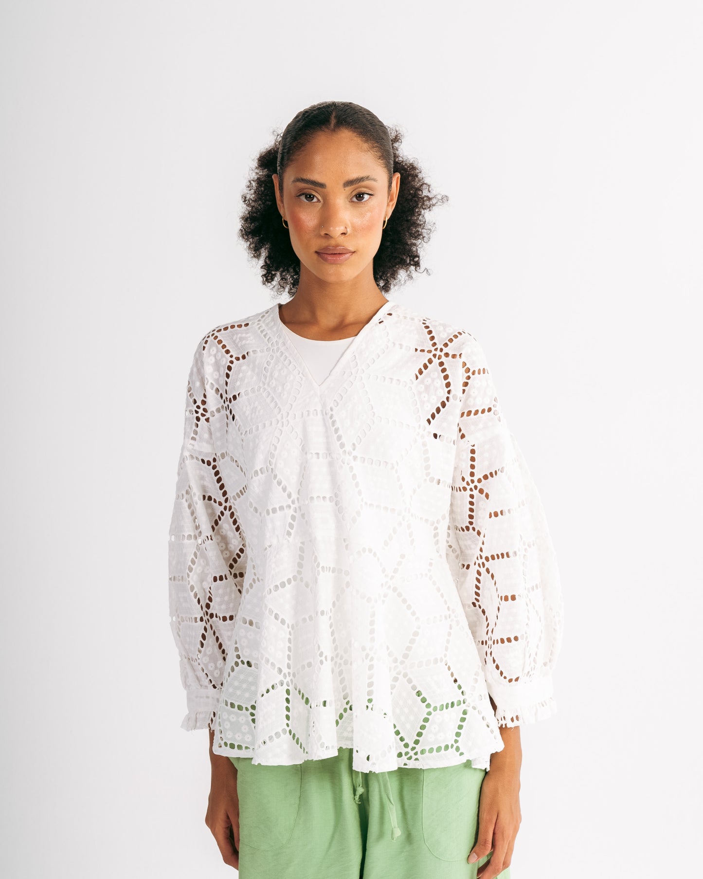 Embroidered Blouse in White