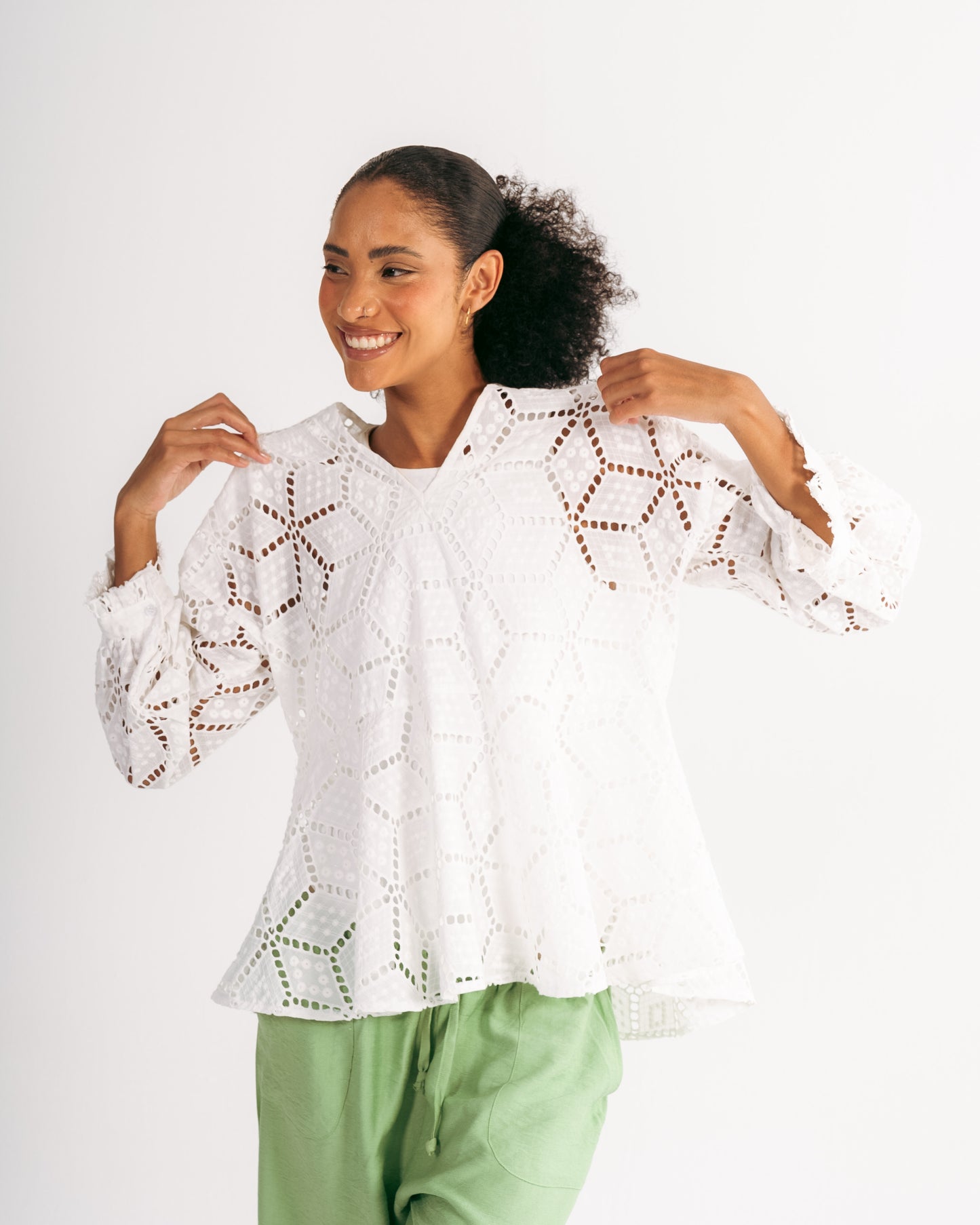 Embroidered Blouse in White