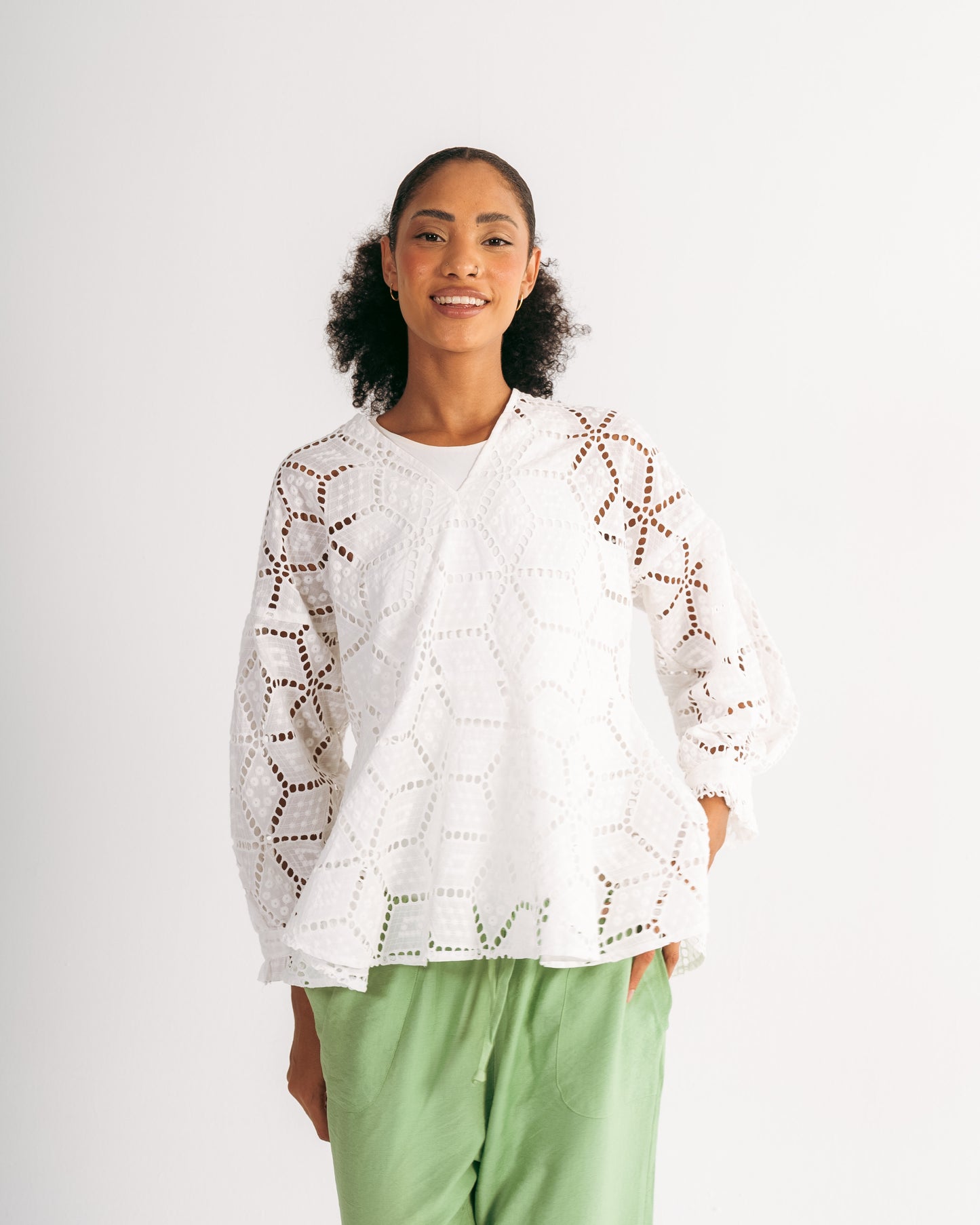 Embroidered Blouse in White