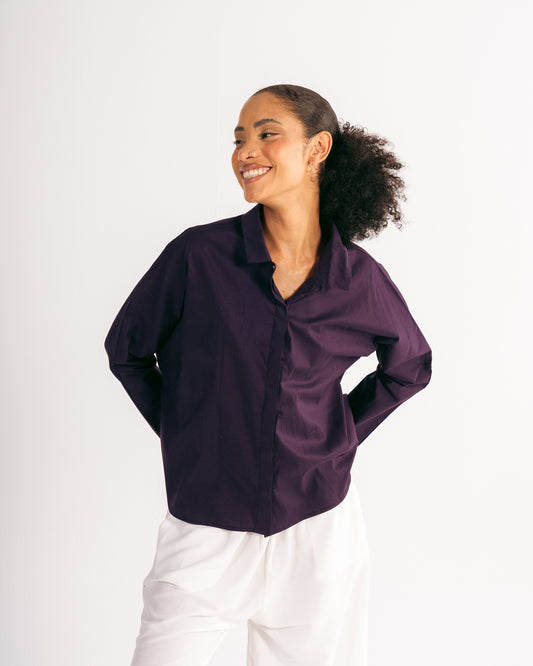 Poplin Shirt in Purple