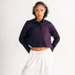 Cropped Poplin Shirt in Purple