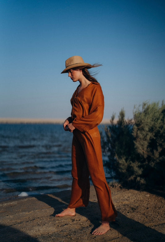 Brown Mesh Pants