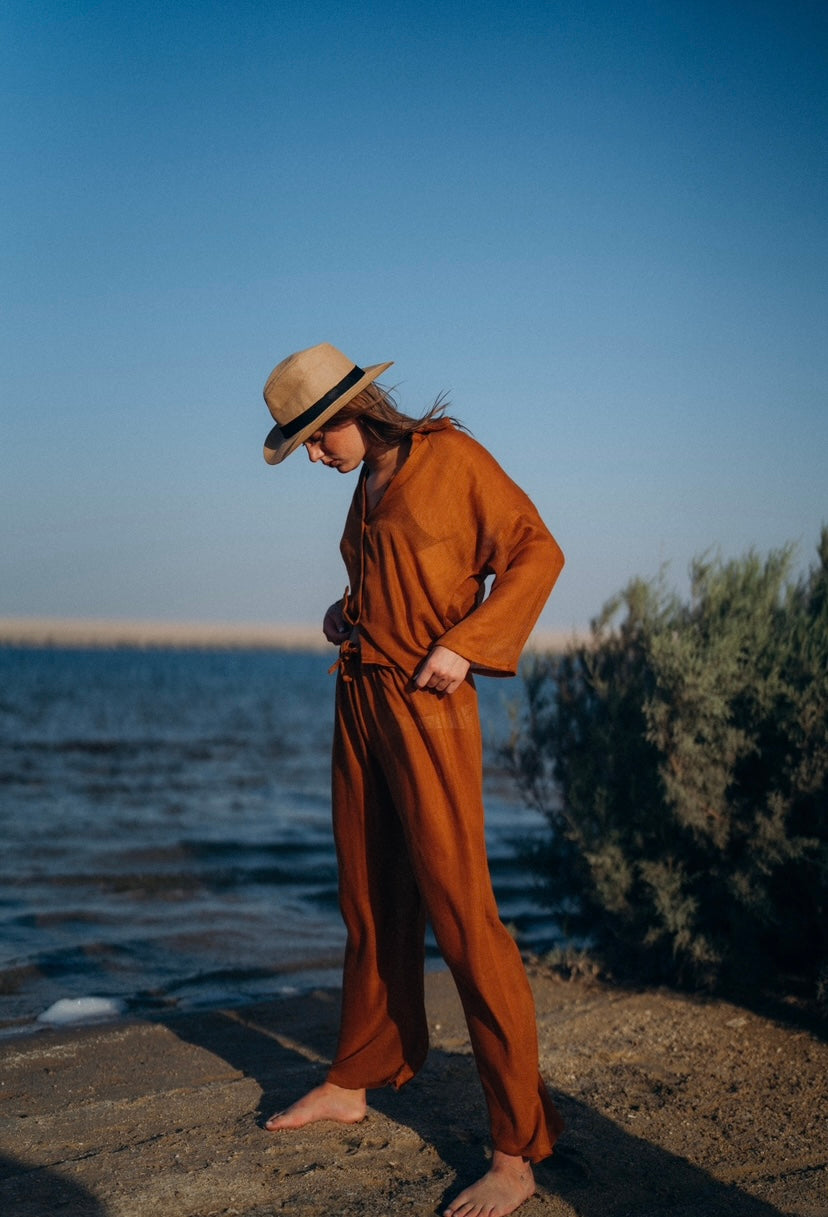 Brown Mesh Pants