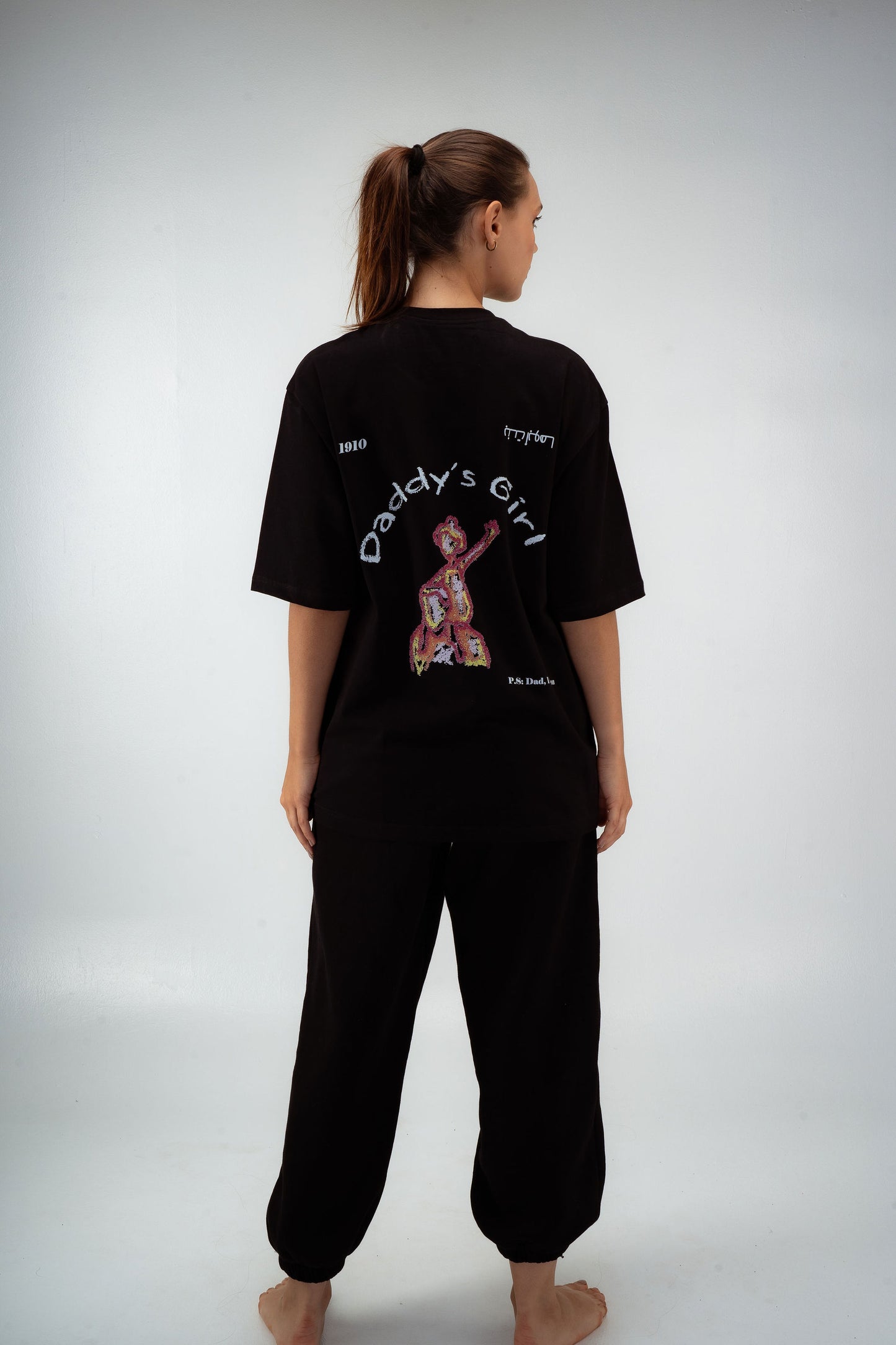 “Daddy’s Girl Back” T-shirt in Black