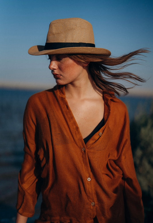 Brown Mesh Top