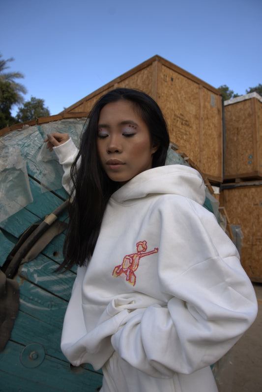 "Daddy's Girl Back" Hoodie in White