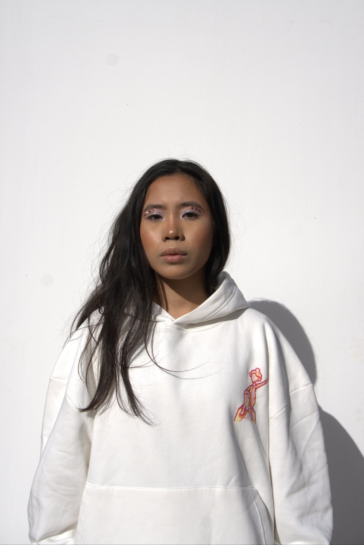 "Daddy's Girl Back" Hoodie in White