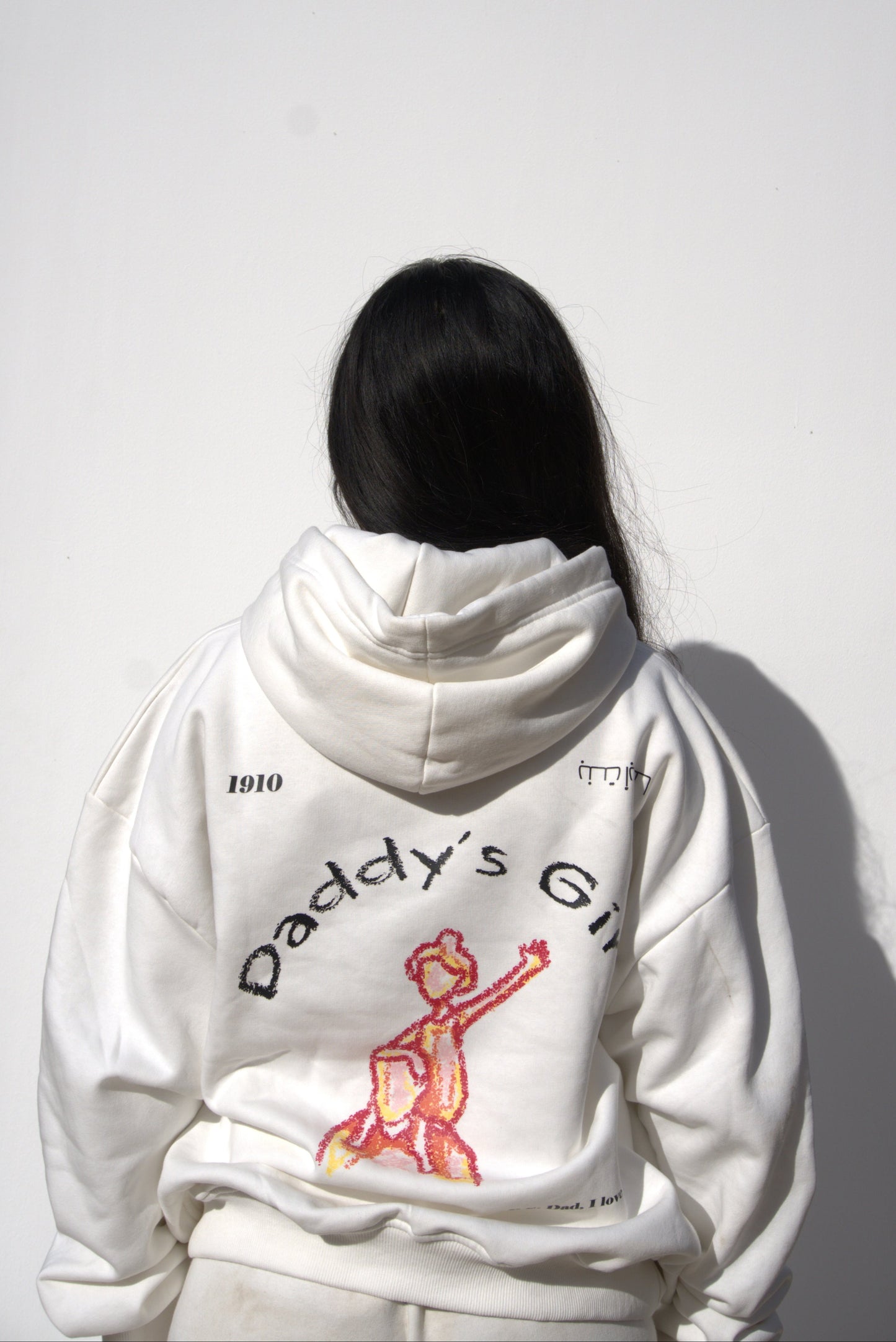"Daddy's Girl Back" Hoodie in White