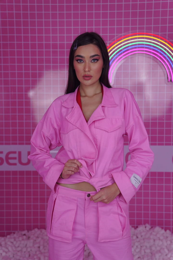 Cargo Jacket in Pink