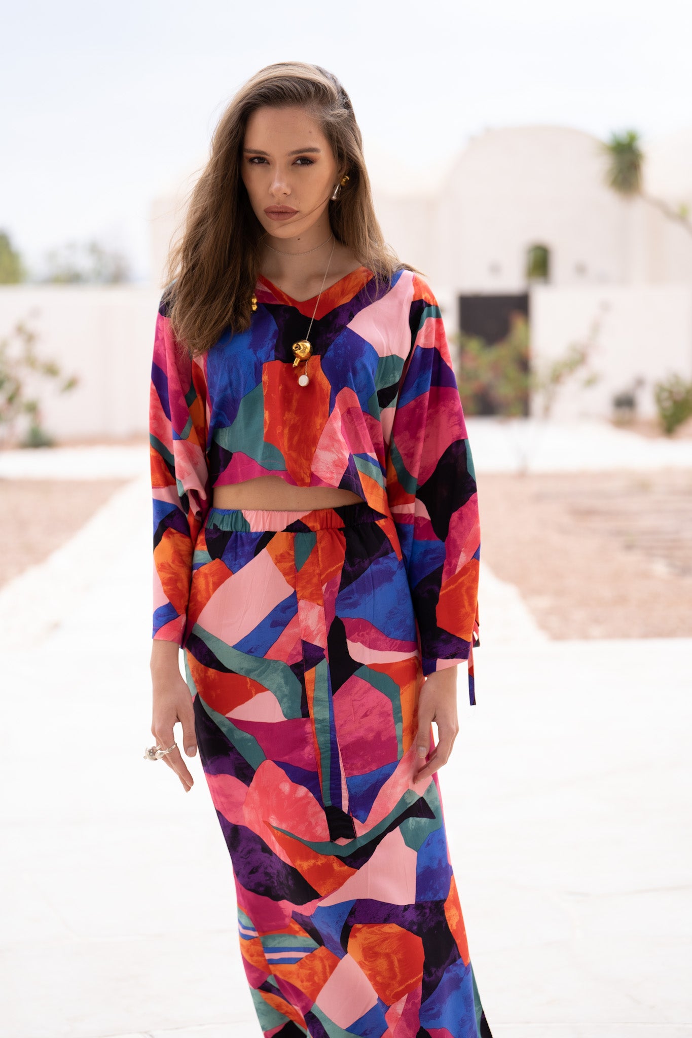 Top with one shoulder drawstring