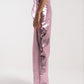 Metallic Straight Fit Pants in Pink