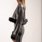 Top with Feather Trims