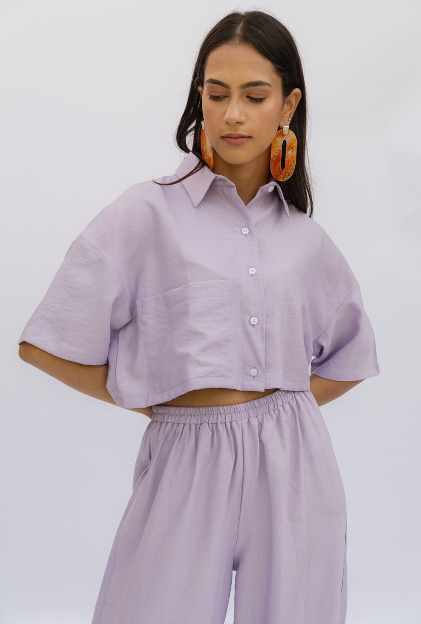 Short-Sleeve Linen  Shirt