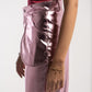 Metallic Straight Fit Pants in Pink