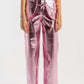 Metallic Straight Fit Pants in Pink